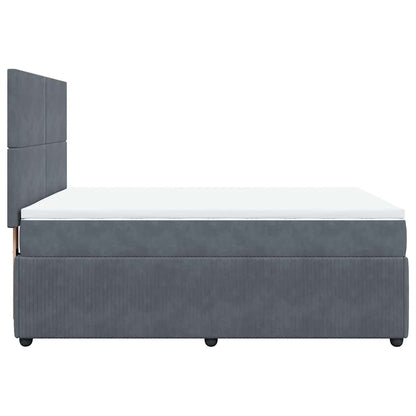 Giroletto a Molle con Materasso Grigio Scuro 140x200 cm Velluto | homemem39