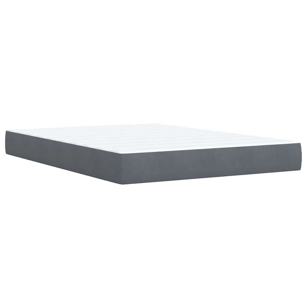 Giroletto a Molle con Materasso Grigio Scuro 140x200 cm Velluto | homemem39