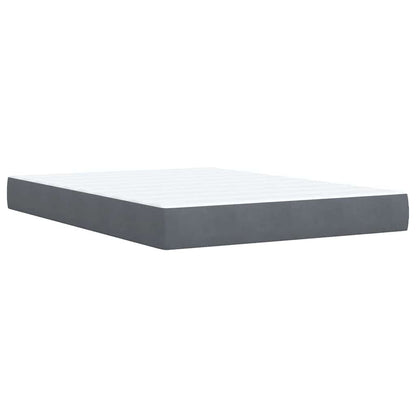 Giroletto a Molle con Materasso Grigio Scuro 140x200 cm Velluto | homemem39