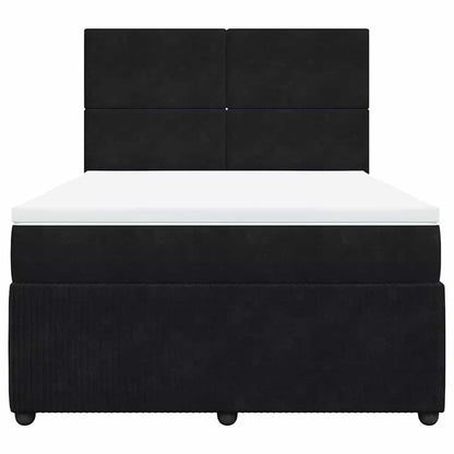 Giroletto a Molle con Materasso Nero 140x200 cm in Velluto