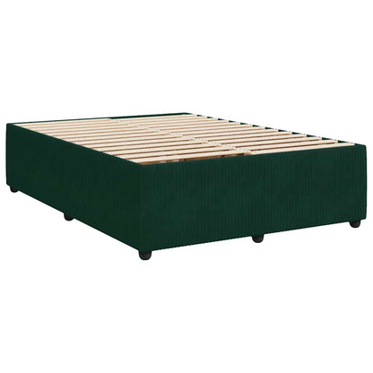 Giroletto a Molle con Materasso Verde Scuro 140x200 cm Velluto
