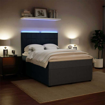Giroletto a Molle con Materasso Grigio Scuro 140x200 cm Velluto