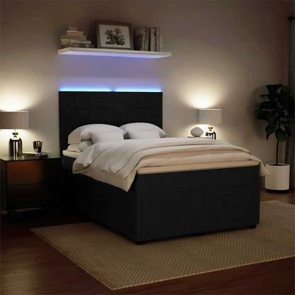 Giroletto a Molle con Materasso Nero 140x200 cm in Velluto