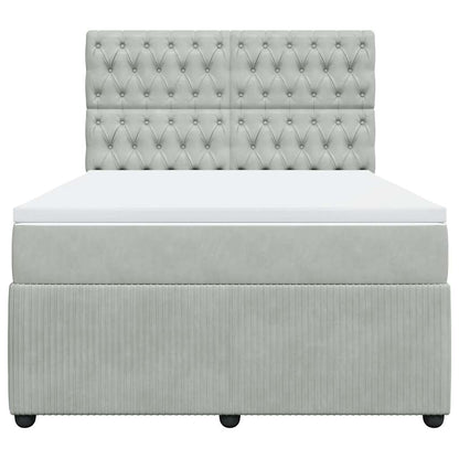 Giroletto a Molle con Materasso Grigio Chiaro 140x200cm Velluto - homemem39