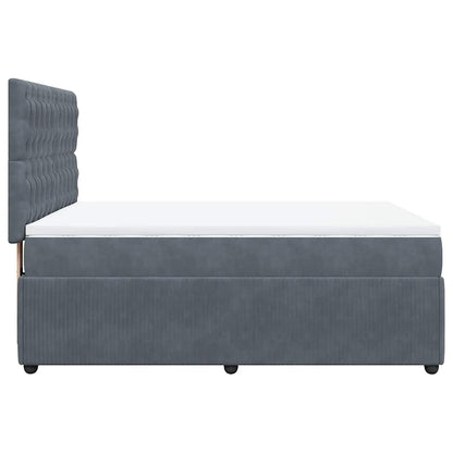 Giroletto a Molle con Materasso Grigio Scuro 140x200 cm Velluto | homemem39