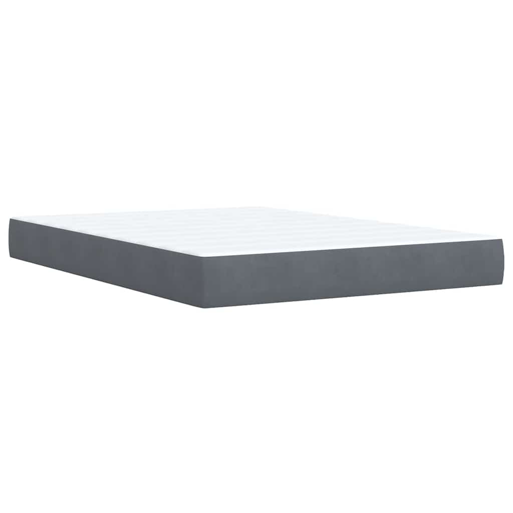 Giroletto a Molle con Materasso Grigio Scuro 140x200 cm Velluto | homemem39