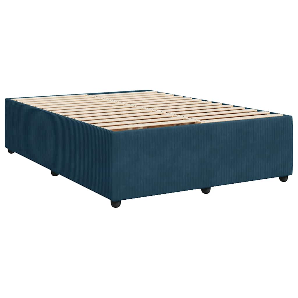 Giroletto a Molle con Materasso Blu 140x200 cm in Velluto