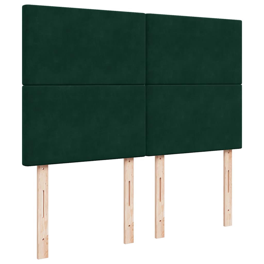 Giroletto a Molle con Materasso Verde Scuro 160x200 cm Velluto
