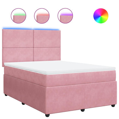 Giroletto a Molle con Materasso Rosa 160x200 cm in Velluto | homemem39