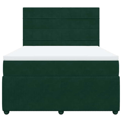 Giroletto a Molle con Materasso Verde Scuro 160x200 cm Velluto