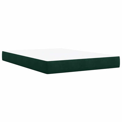 Giroletto a Molle con Materasso Verde Scuro 160x200 cm Velluto