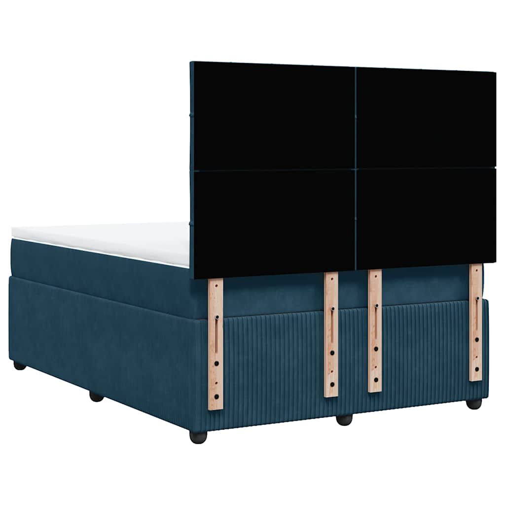 Giroletto a Molle con Materasso Blu 160x200 cm in Velluto