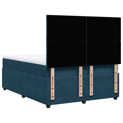 Giroletto a Molle con Materasso Blu 160x200 cm in Velluto