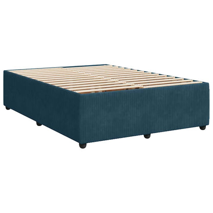 Giroletto a Molle con Materasso Blu 160x200 cm in Velluto