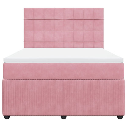 Giroletto a Molle con Materasso Rosa 160x200 cm in Velluto | homemem39