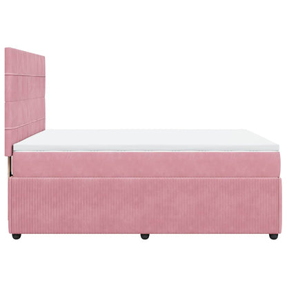 Giroletto a Molle con Materasso Rosa 160x200 cm in Velluto | homemem39