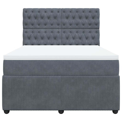 Giroletto a Molle con Materasso Grigio Scuro 160x200 cm Velluto