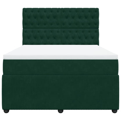 Giroletto a Molle con Materasso Verde Scuro 160x200 cm Velluto