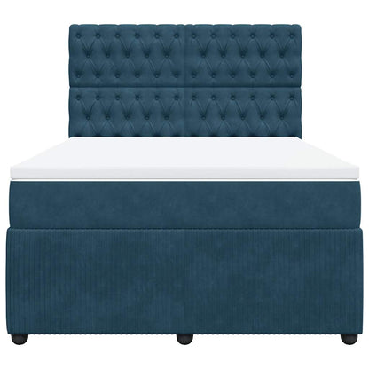 Giroletto a Molle con Materasso Blu 160x200 cm in Velluto
