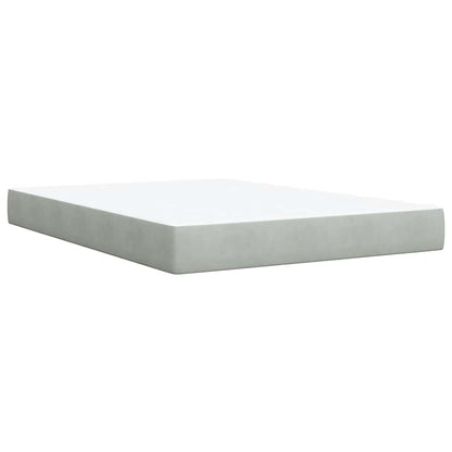 Giroletto a Molle con Materasso Grigio Chiaro 160x200cm Velluto