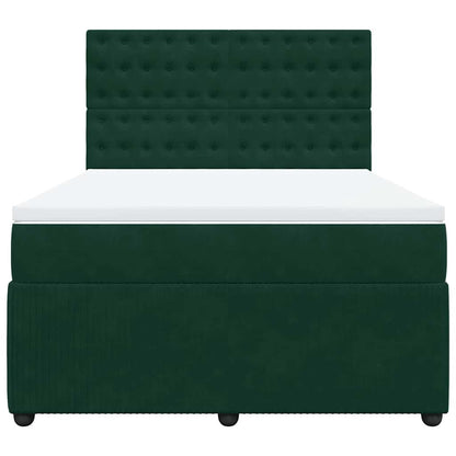 Giroletto a Molle con Materasso Verde Scuro 160x200 cm Velluto