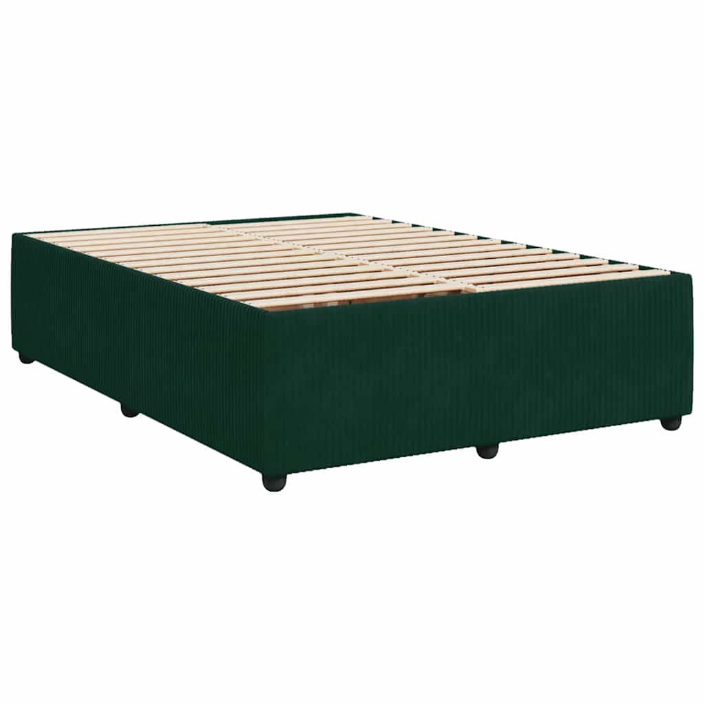 Giroletto a Molle con Materasso Verde Scuro 160x200 cm Velluto