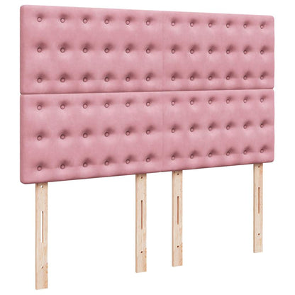 Giroletto a Molle con Materasso Rosa 160x200 cm in Velluto
