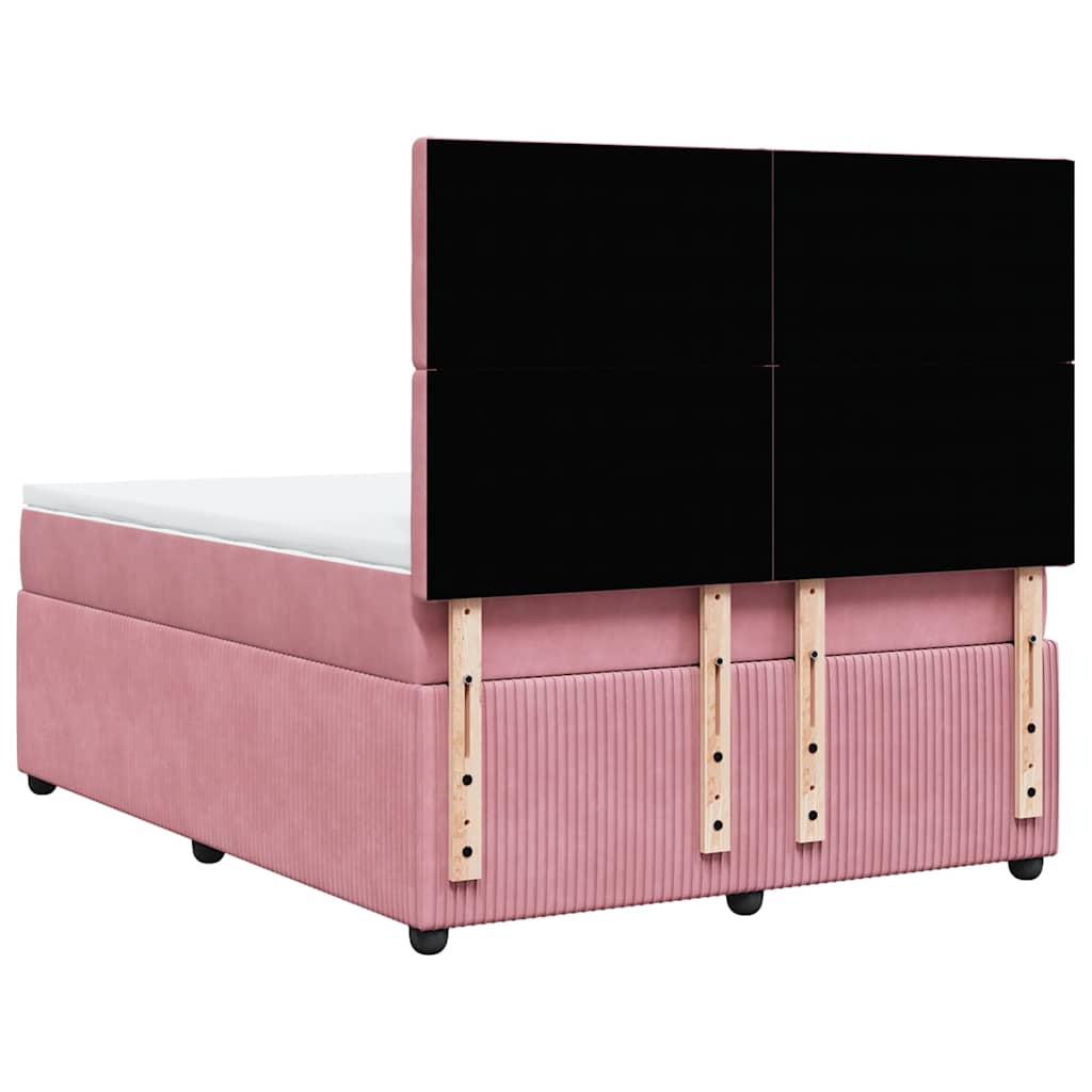Giroletto a Molle con Materasso Rosa 160x200 cm in Velluto | homemem39