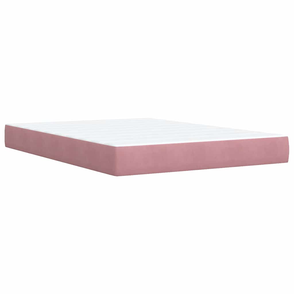 Giroletto a Molle con Materasso Rosa 160x200 cm in Velluto | homemem39