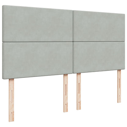 Giroletto a Molle con Materasso Grigio Chiaro 180x200cm Velluto