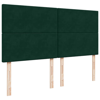 Giroletto a Molle con Materasso Verde Scuro 180x200 cm Velluto
