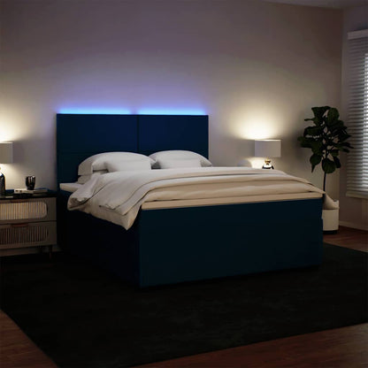 Giroletto a Molle con Materasso Blu 180x200 cm in Velluto