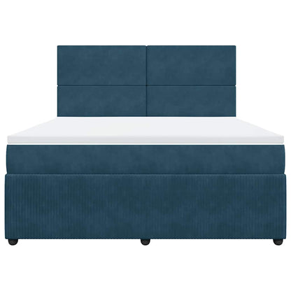 Giroletto a Molle con Materasso Blu 180x200 cm in Velluto