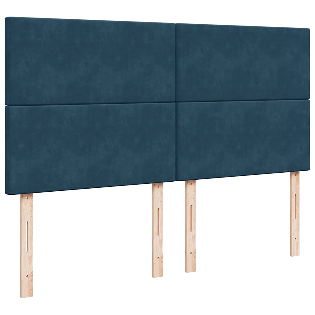 Giroletto a Molle con Materasso Blu 180x200 cm in Velluto