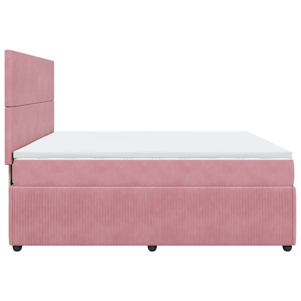 Giroletto a Molle con Materasso Rosa 180x200 cm in Velluto | homemem39
