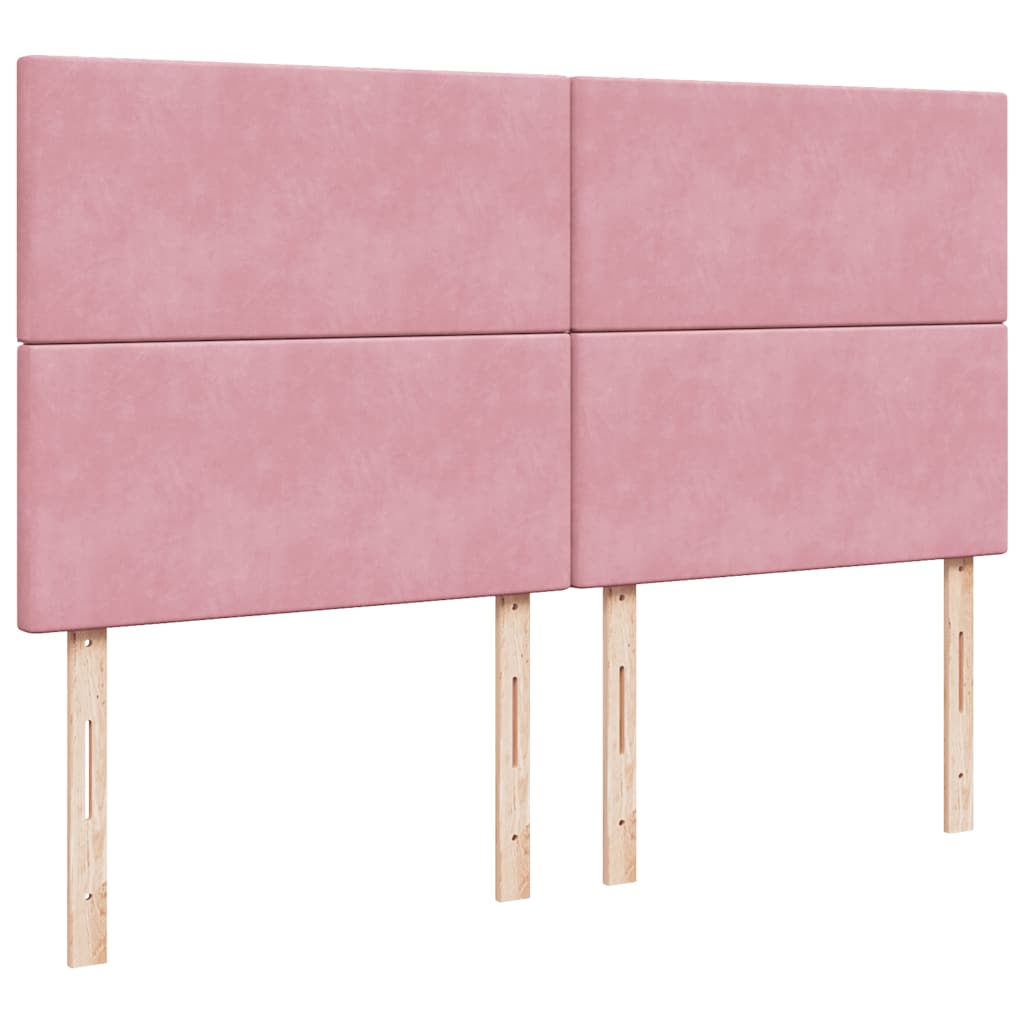 Giroletto a Molle con Materasso Rosa 180x200 cm in Velluto | homemem39
