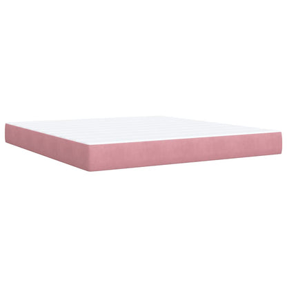 Giroletto a Molle con Materasso Rosa 180x200 cm in Velluto