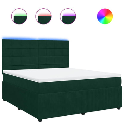 Giroletto a Molle con Materasso Verde Scuro 180x200 cm Velluto | homemem39
