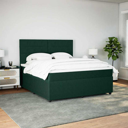 Giroletto a Molle con Materasso Verde Scuro 180x200 cm Velluto | homemem39