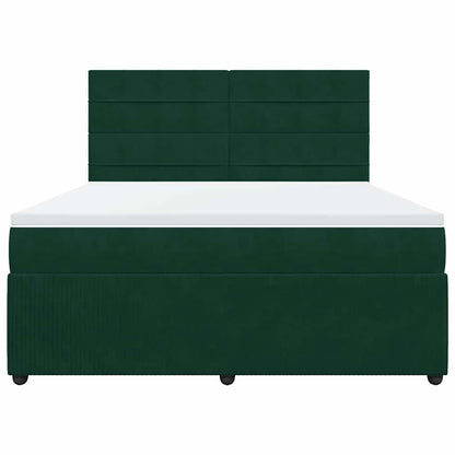 Giroletto a Molle con Materasso Verde Scuro 180x200 cm Velluto | homemem39