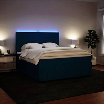 Giroletto a Molle con Materasso Blu 180x200 cm in Velluto