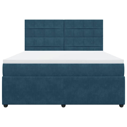 Giroletto a Molle con Materasso Blu 180x200 cm in Velluto