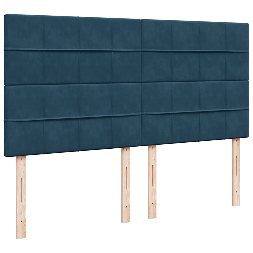 Giroletto a Molle con Materasso Blu 180x200 cm in Velluto