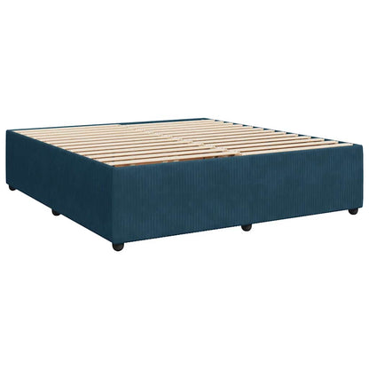 Giroletto a Molle con Materasso Blu 180x200 cm in Velluto