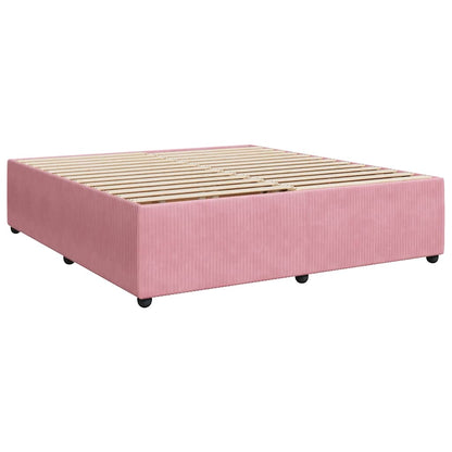 Giroletto a Molle con Materasso Rosa 180x200 cm in Velluto | homemem39