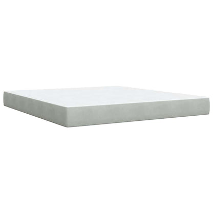 Giroletto a Molle con Materasso Grigio Chiaro 180x200cm Velluto