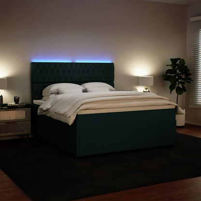 Giroletto a Molle con Materasso Verde Scuro 180x200 cm Velluto