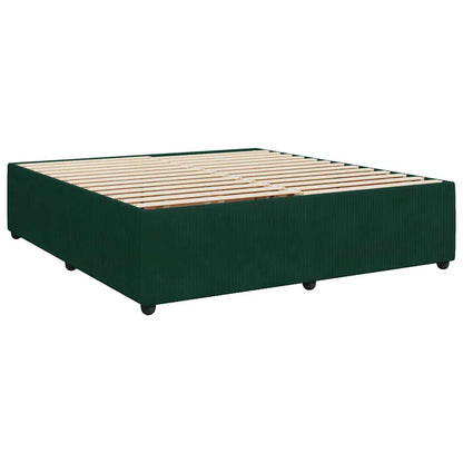 Giroletto a Molle con Materasso Verde Scuro 180x200 cm Velluto