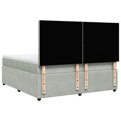 Giroletto a Molle con Materasso Grigio Chiaro 180x200cm Velluto - homemem39