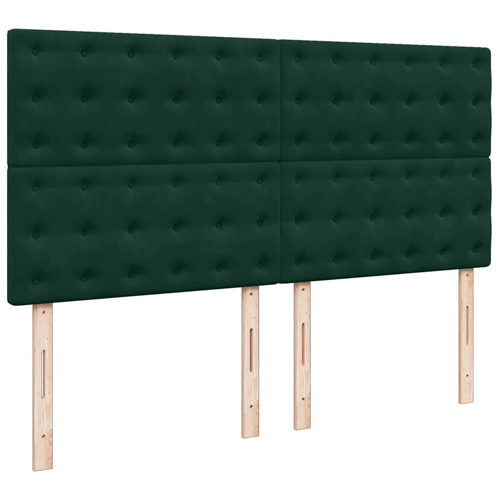 Giroletto a Molle con Materasso Verde Scuro 180x200 cm Velluto